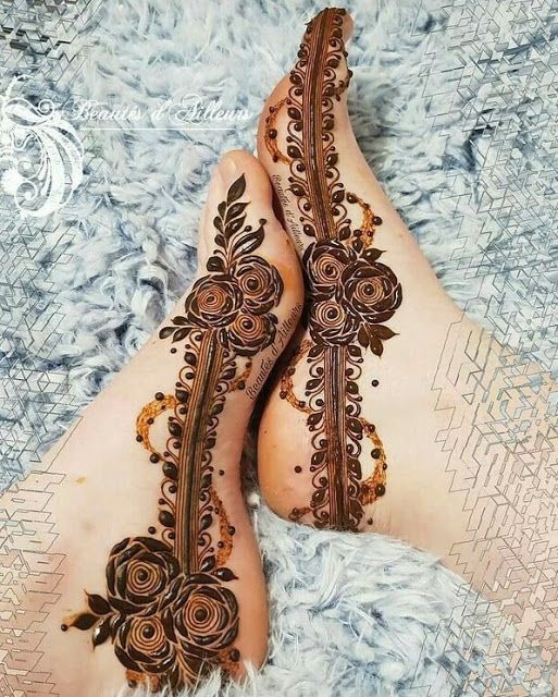 Henna Side Bails for Feet/ Floral Swirls
