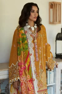 mustard yellow elan lawn suit