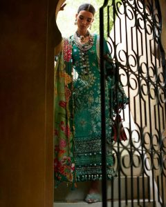 emarld green elan lawn dress
