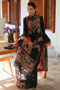 black luxury lawn suit Elan Lawn Spring Summer Collection
