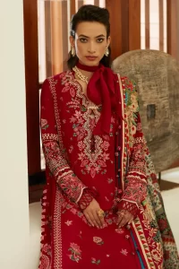 maroon color dress by elan lawn collection