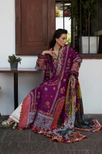 purple color luxury lawn dress