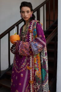 purple color suit Elan Lawn Spring Summer Collection