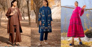 EGO Winter Basic Embroidered Kurta & Pants Designs 2023-2024