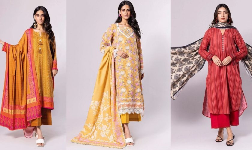 Latest Khaadi Winter Dresses Collection 2022-23 Stylish Warm Suits