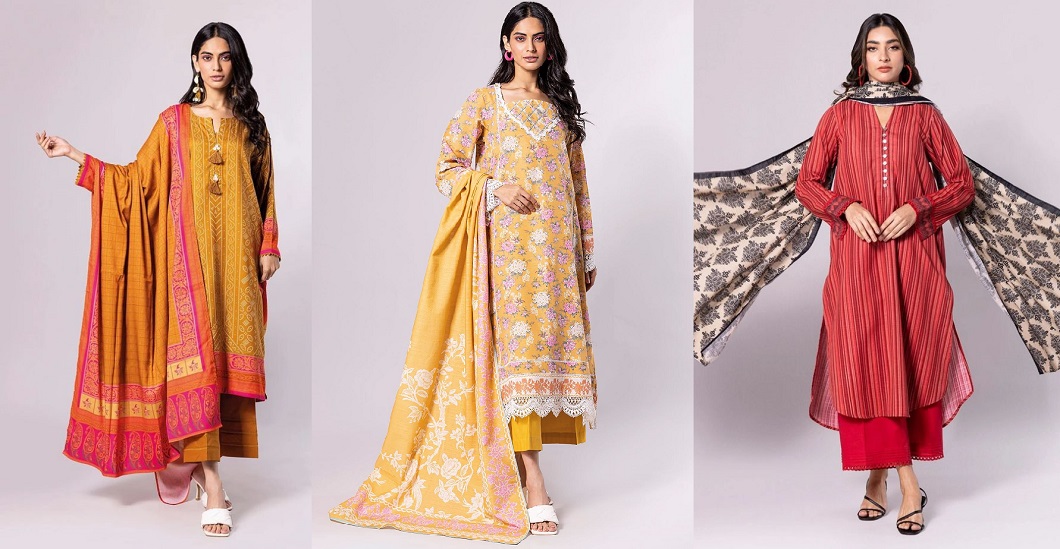 Latest Khaadi Winter Dresses Collection 2022-23 Stylish Warm Suits