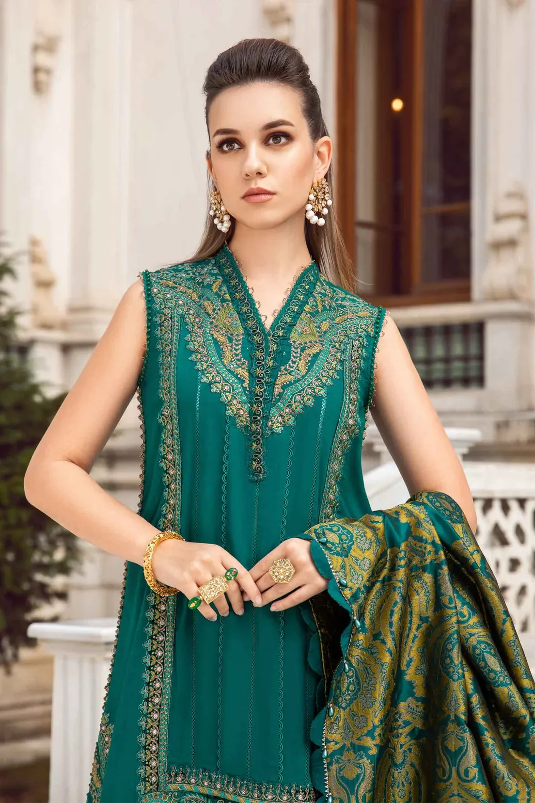 Maria B Latest Winter Linen Dresses Fancy Shawl Collection 2023