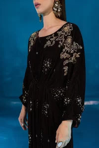 fancy black velvet kaftan