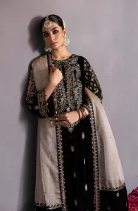 velvet black shalwar kameez