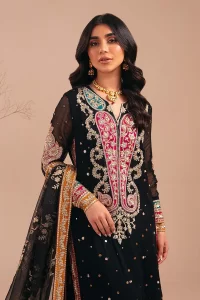 party wear beautiful heavy work black long shirt