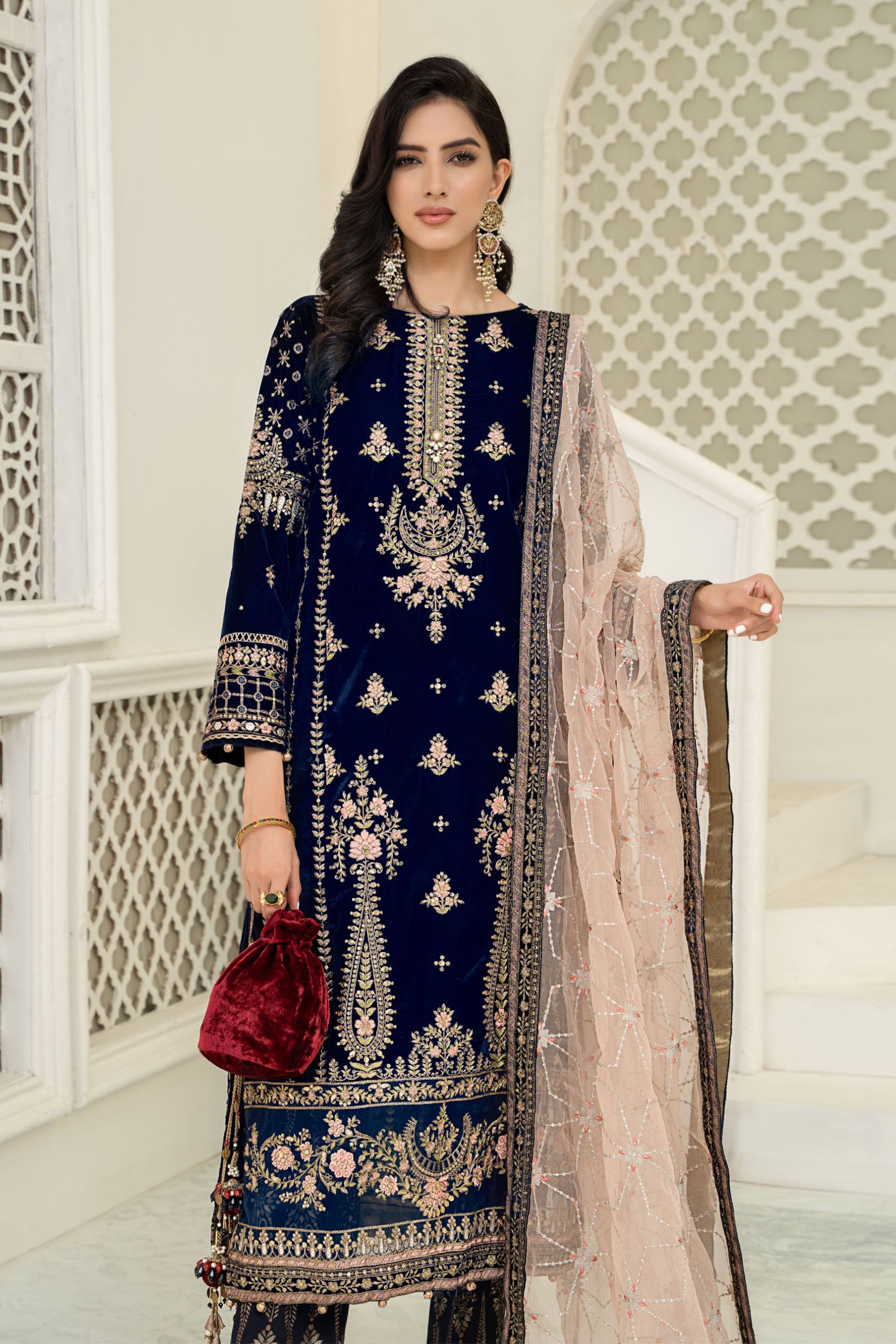 Winter Velvet Shalwar Kameez Dresses Maria B Ready To Wear Pakistani winter-velvet-shalwar-kameez-dresses-maria-b-ready-to-wear-pakistani