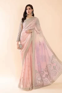light pastel colored tone saree for parties