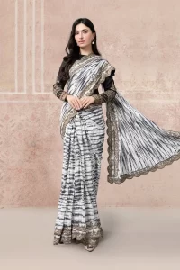 tie and dye saree design