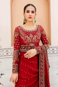 maroon bridal saree