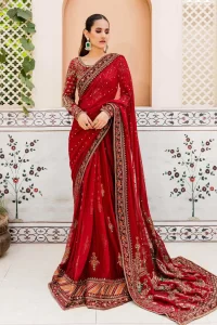 maroon bridal wear red saree