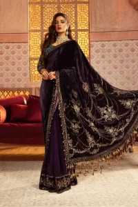 beautiful velvet saree