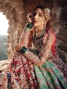 beautiful heavy work bridal outfit