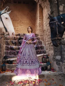 lavender color bridal gowna nd outfit for wedding