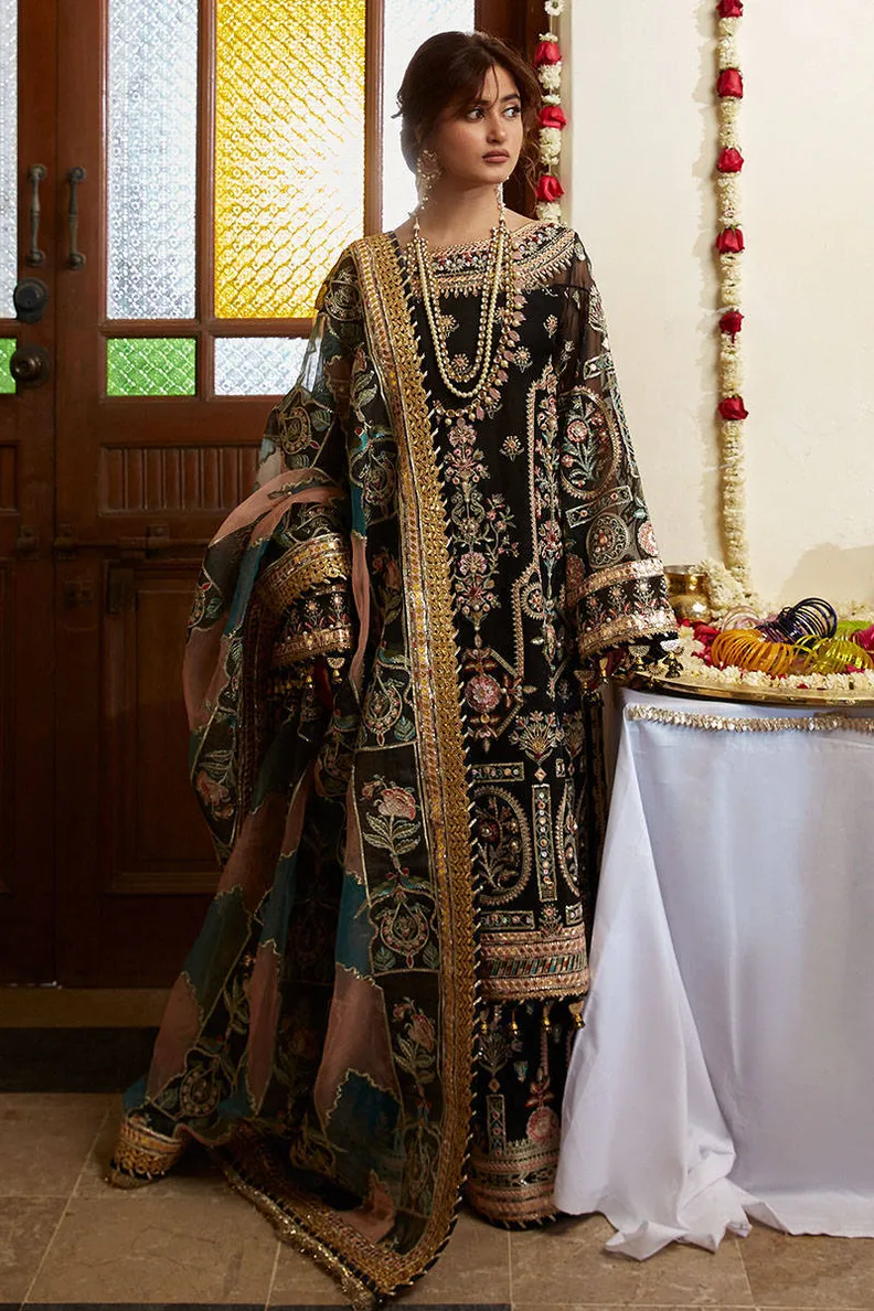 Sajal Aly Pakistani actress wearing mohsin naveed ranjha black wedding dress
