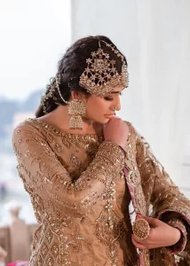 Sana Javed wearing mohsin naveed ranjha bridal gharara dress