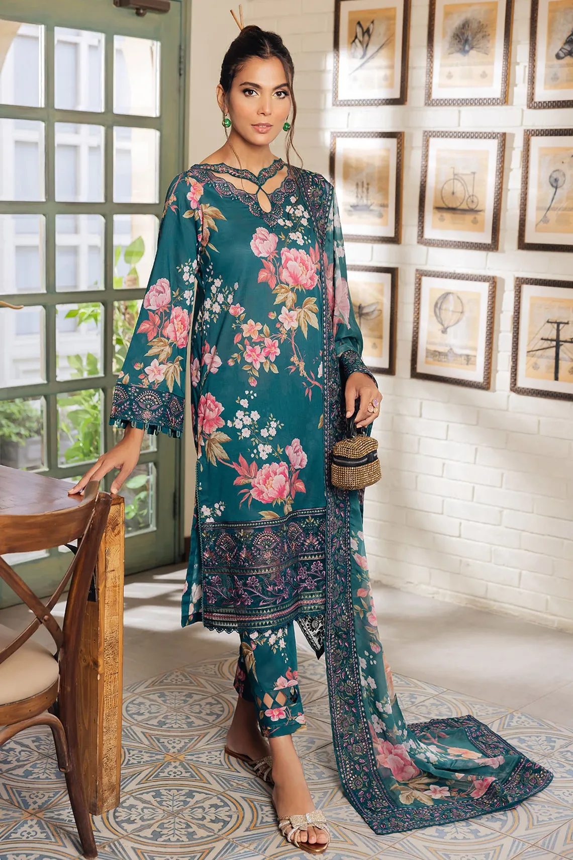 Latest Floral Printed Dresses Designs 2023 by Nureh Collection